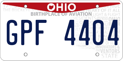 OH license plate GPF4404