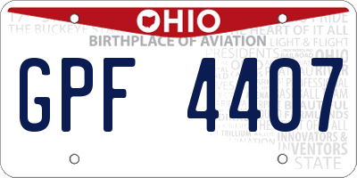 OH license plate GPF4407