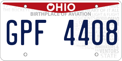 OH license plate GPF4408