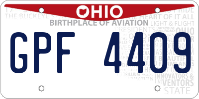 OH license plate GPF4409