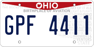 OH license plate GPF4411