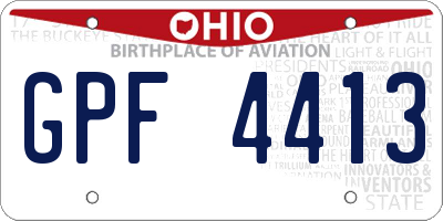 OH license plate GPF4413