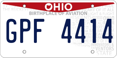 OH license plate GPF4414