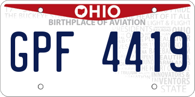 OH license plate GPF4419