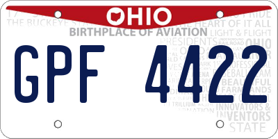OH license plate GPF4422