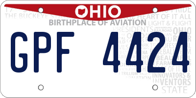 OH license plate GPF4424