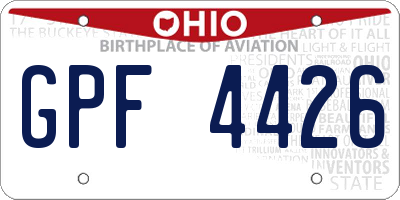 OH license plate GPF4426