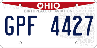OH license plate GPF4427