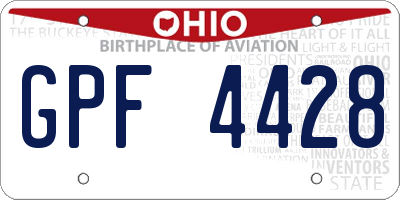 OH license plate GPF4428