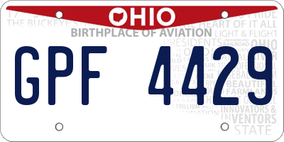 OH license plate GPF4429