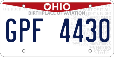 OH license plate GPF4430