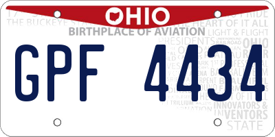 OH license plate GPF4434