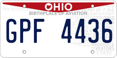 OH license plate GPF4436