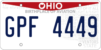 OH license plate GPF4449