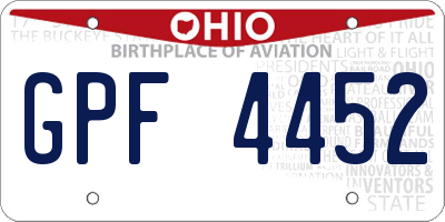 OH license plate GPF4452