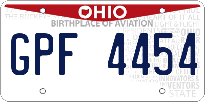 OH license plate GPF4454