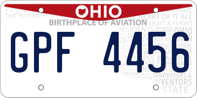 OH license plate GPF4456