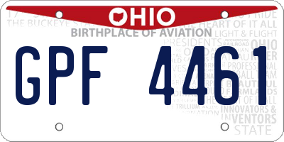 OH license plate GPF4461