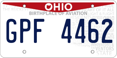 OH license plate GPF4462