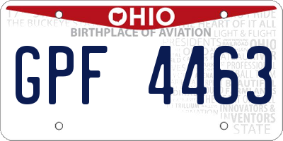 OH license plate GPF4463