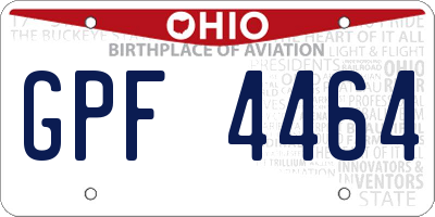 OH license plate GPF4464