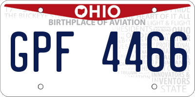 OH license plate GPF4466