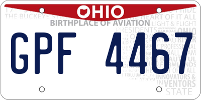 OH license plate GPF4467