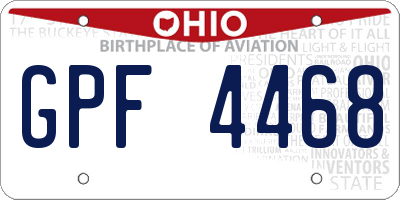 OH license plate GPF4468