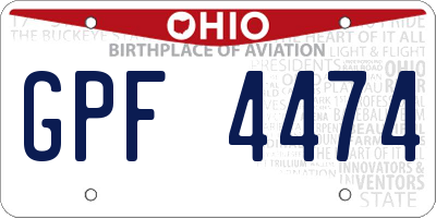 OH license plate GPF4474