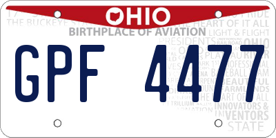 OH license plate GPF4477