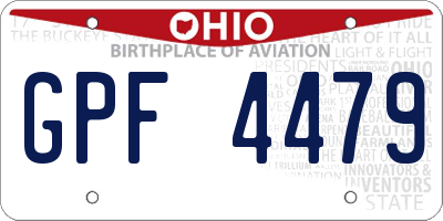 OH license plate GPF4479