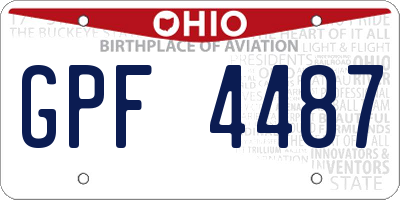 OH license plate GPF4487