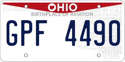 OH license plate GPF4490