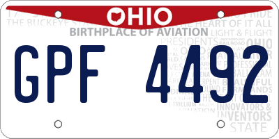 OH license plate GPF4492