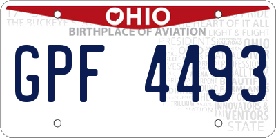 OH license plate GPF4493