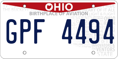 OH license plate GPF4494