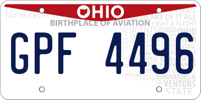 OH license plate GPF4496