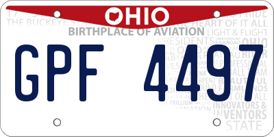 OH license plate GPF4497