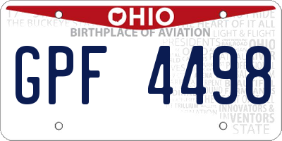 OH license plate GPF4498