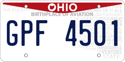 OH license plate GPF4501