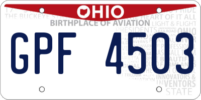OH license plate GPF4503