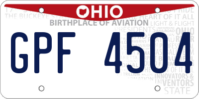 OH license plate GPF4504