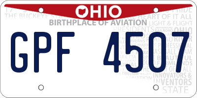 OH license plate GPF4507