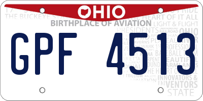 OH license plate GPF4513