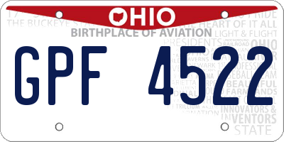 OH license plate GPF4522