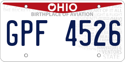OH license plate GPF4526