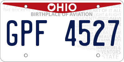 OH license plate GPF4527