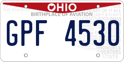 OH license plate GPF4530