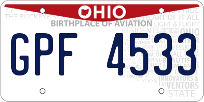 OH license plate GPF4533