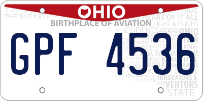 OH license plate GPF4536